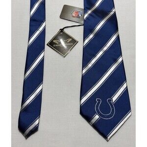 Indianapolis Colts Mens Necktie NFL Football Sports Logo Striped Blue Neck Tie